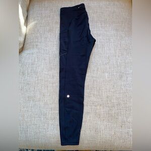 Lululemon Speed Up Tight Full-On Luxtreme Black Size 10 Side Pockets Reflective